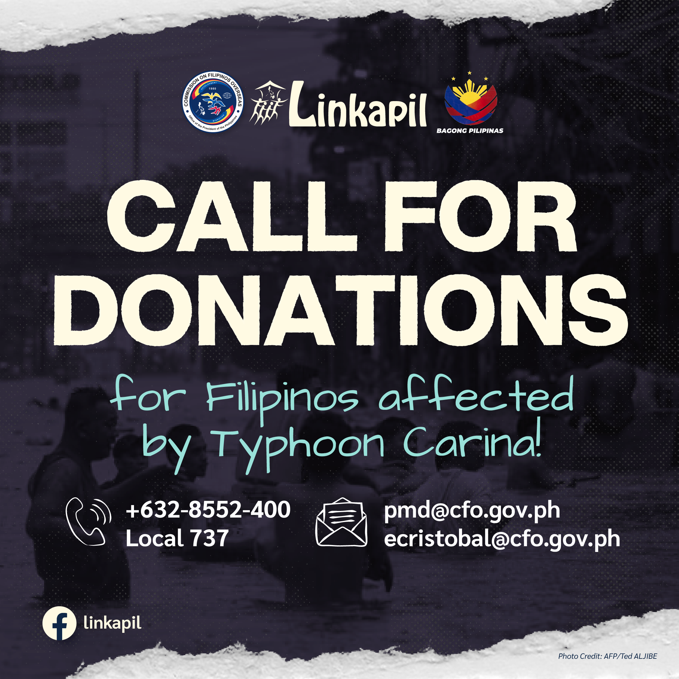 Call for Donations  for Filipinos Affected by Typhoon Carina