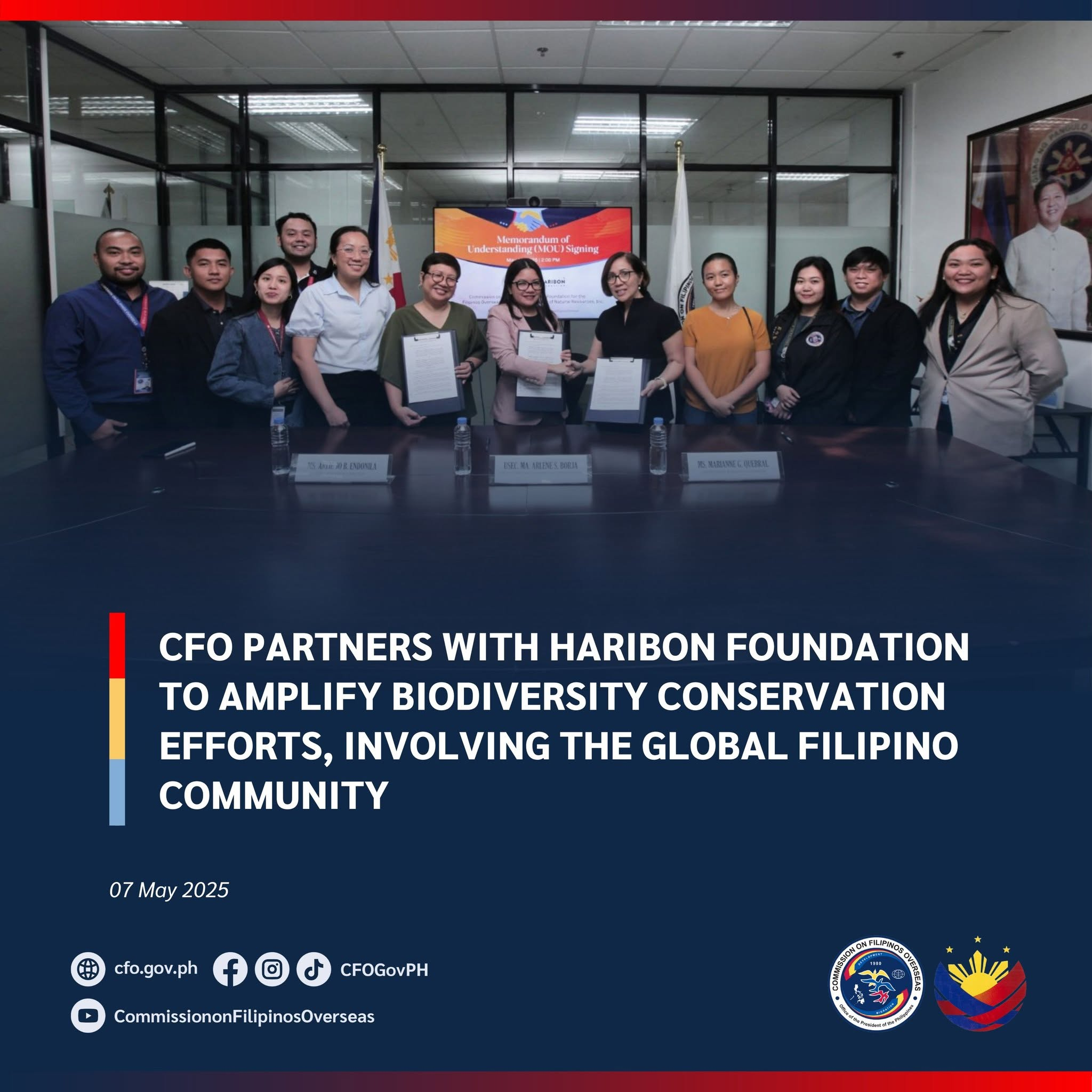 CFO PARTNERS WITH HARIBON FOUNDATION TO AMPLIFY BIODIVERSITY CONSERVATION EFFORTS, INVOLVING THE GLOBAL FILIPINO COMMUNITY
